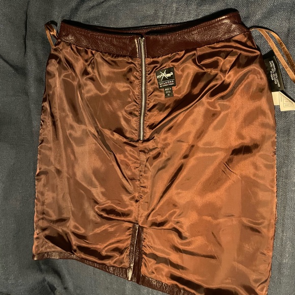 Wilson’s Leather Maxima Sz 10 Chocolate Brown Pencil Skirt - Picture 5 of 9